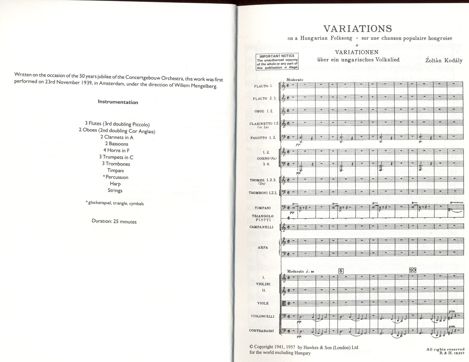 Variatons on a hungarian Folksong