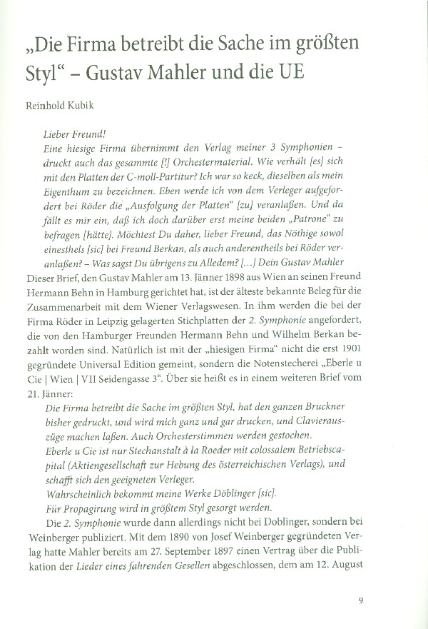 Gustav Mahler Dirigenten im Gespräch