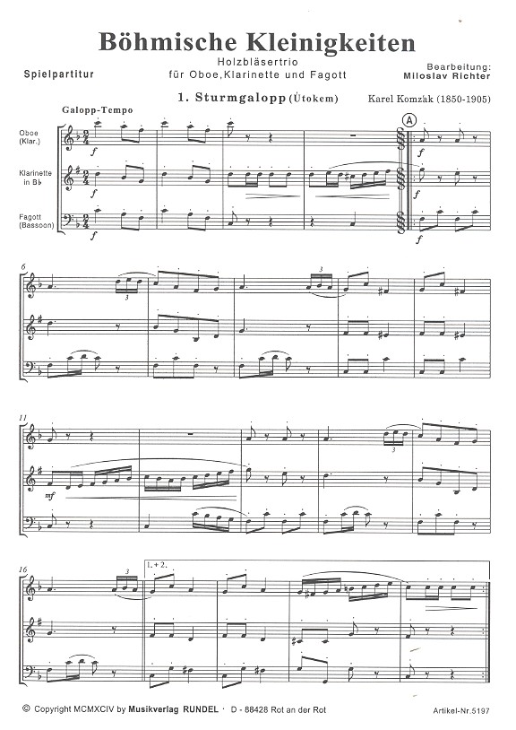 Böhmische Kleinigkeiten für Oboe (Klarinette),