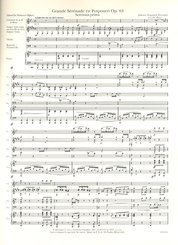 Grande Serenade en Potpourri op.63 for piano,