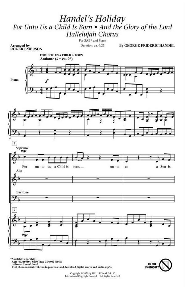 Georg Friedrich Händel, Handel's Holiday