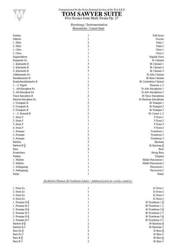 Franco Cesarini, Tom Sawyer Suite