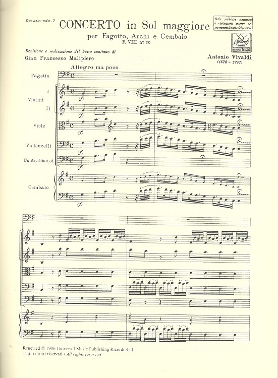 Konzert G-Dur F.VIII:30