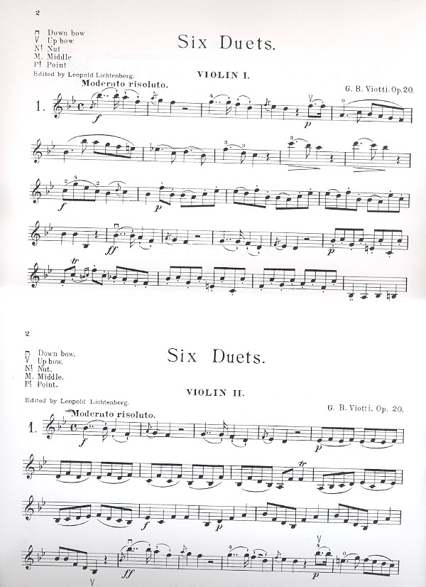 6 Duets op.20 for 2 violins