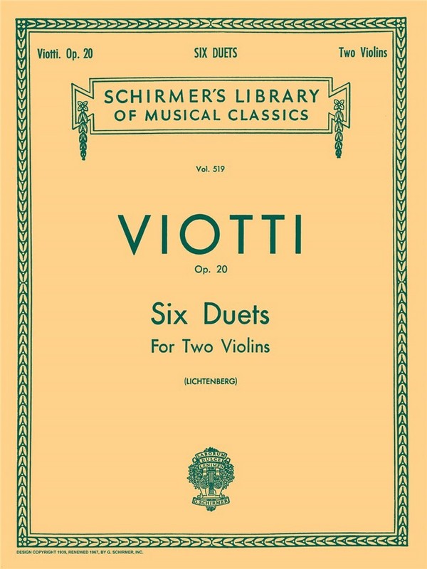 6 Duets op.20 for 2 violins