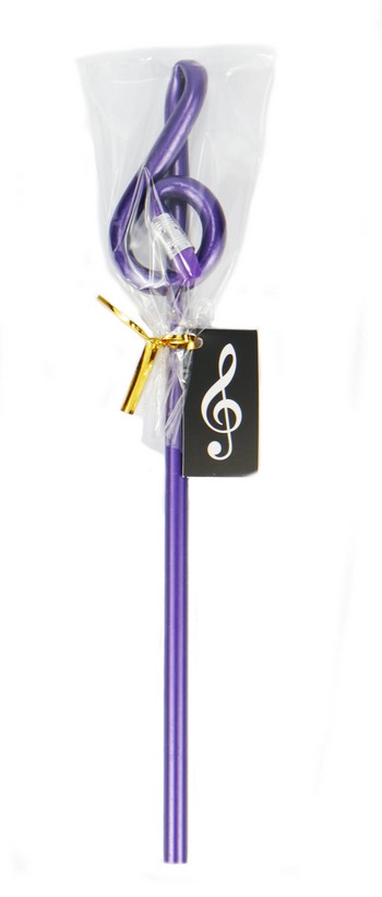 Bleistift Form Violinschlüssel violett Holz 24 cm
