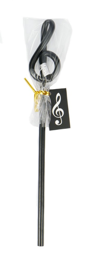 Bleistift Form Violinschlüssel schwarz Holz 24 cm