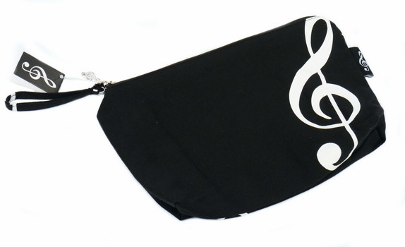 Etui Violinschlüssel schwarz mit Innenfutter 24 x 14 x 3,5 cm