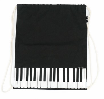 Turnbeutel Tastatur schwarz Leinen 44 x 7 cm