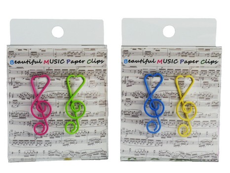 Büroklammer Violinschlüssel bunt 4 cm (Set mit 12 Stück)