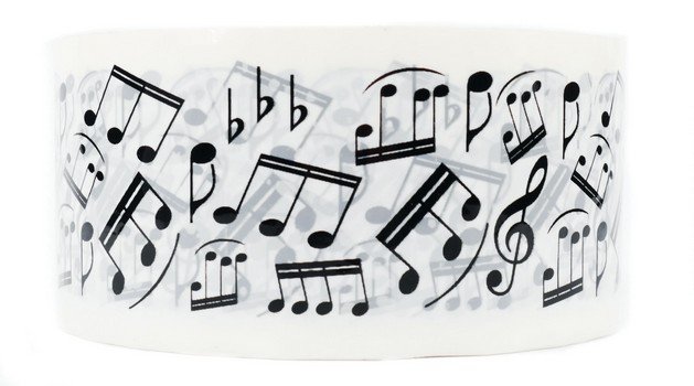 Klebeband Noten weiß ca. 66 Meter 5 cm breit