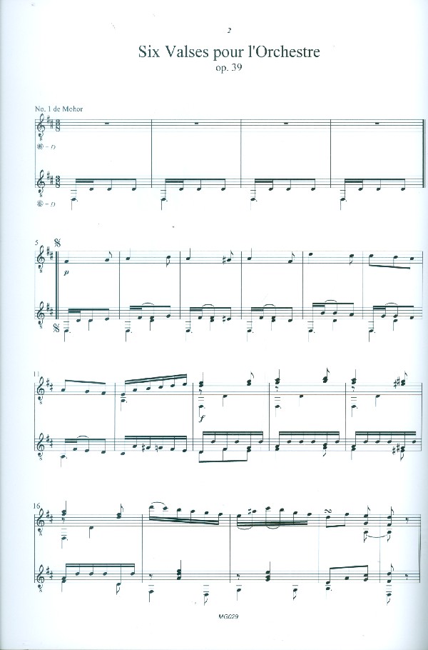 6 Valses op.39 pour orchestre