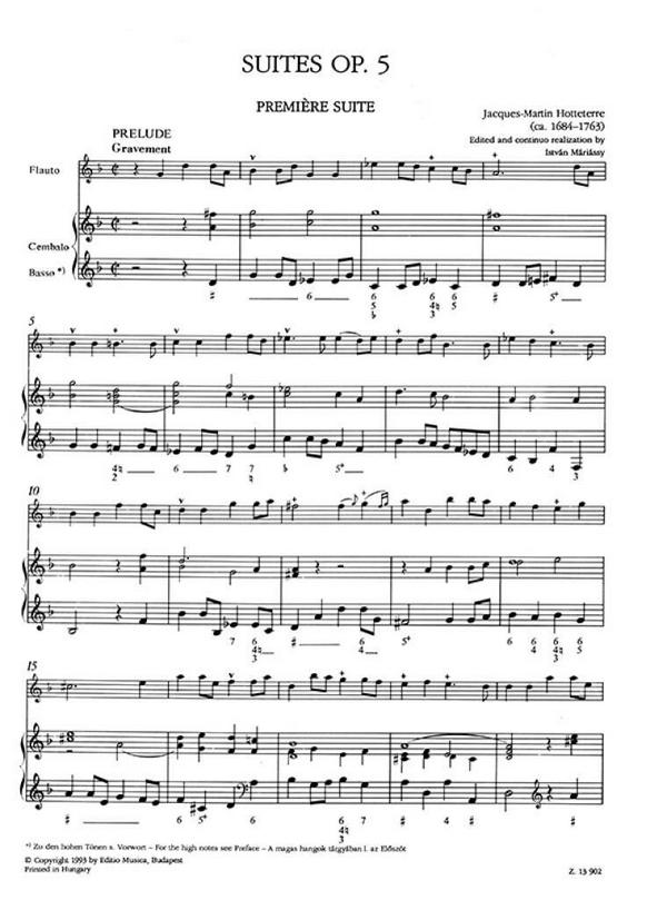 Suiten op. 5 für Flöte und Klavier