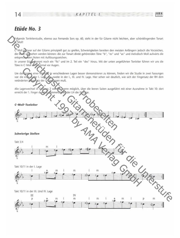 Die 33 wichtigsten Gitarrenetüden