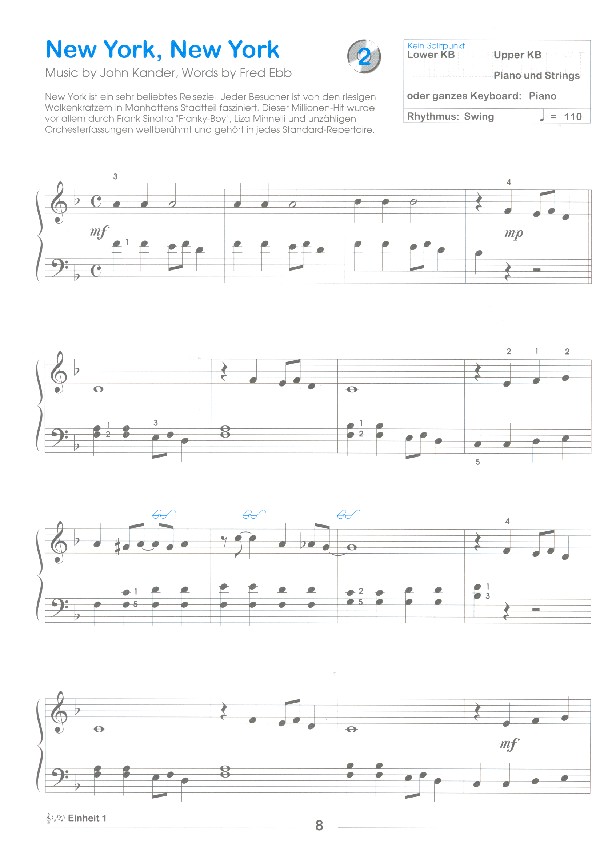 Keyboard spielen ein