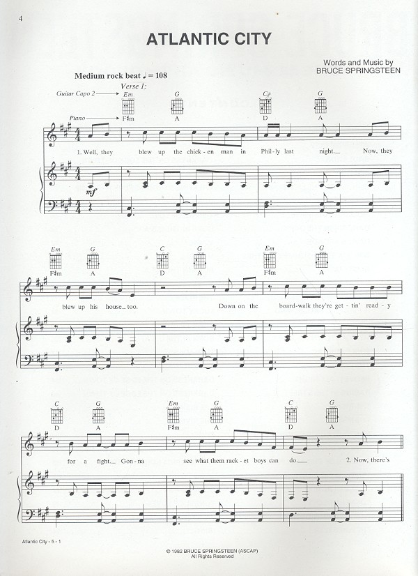 Bruce Springsteen: Sheet Music Anthology