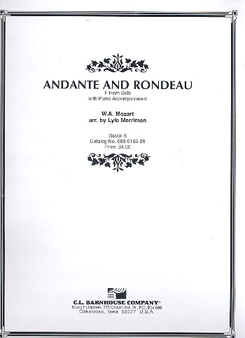3043 Mozart , Andante und Rondeau für Horn und Klavier