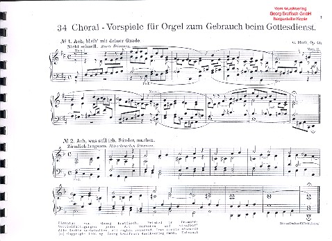 34 Choral-Vorspiele zum Gebrauch beim Gottesdienst op.41 