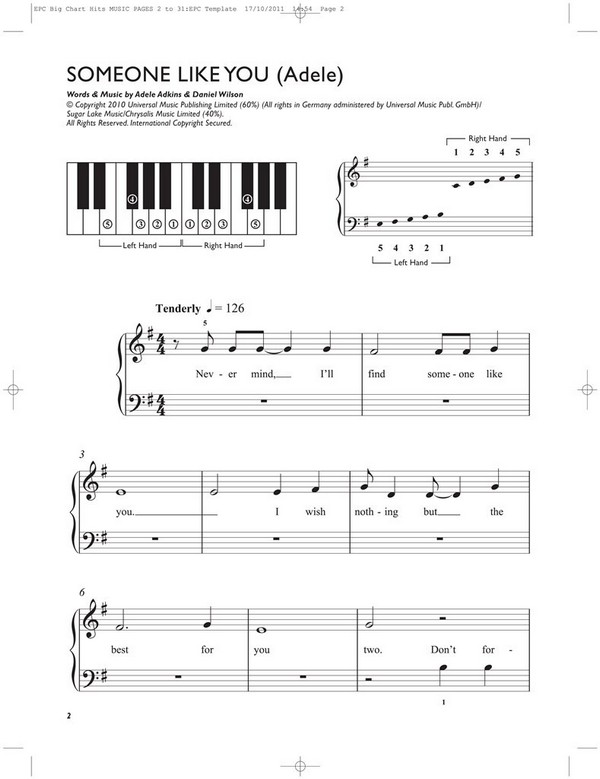 Big Chart Hits: for 5-finger piano (with text)