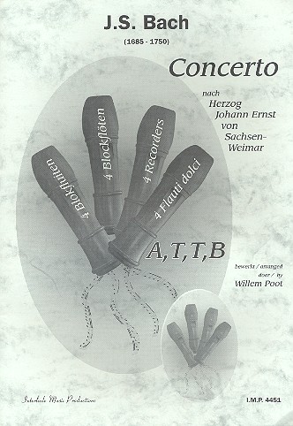 Concerto BWV592 für 4 Blockflöten (ATTB)