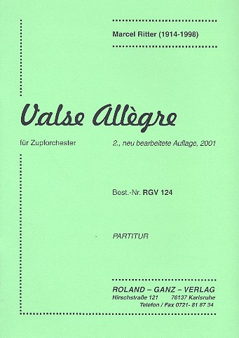 Valse allègre für Zupforchester