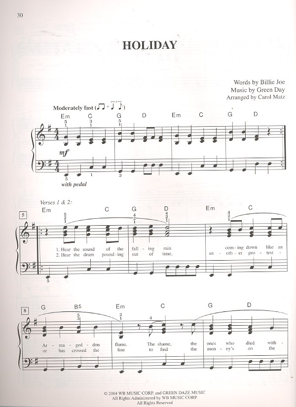 Green Day - Sheet Music Anthology: