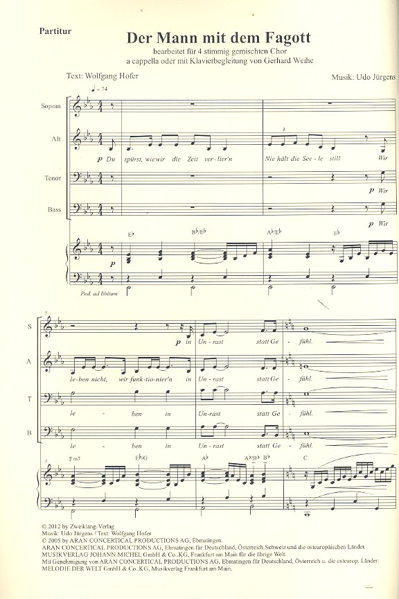 Der Mann mit dem Fagott für gem Chor