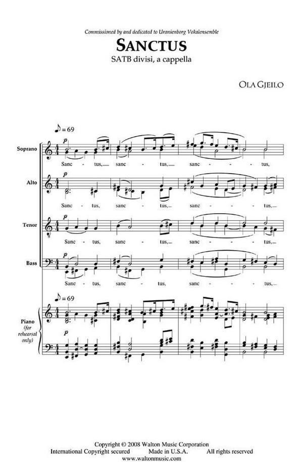 Sanctus - London for mixed chorus