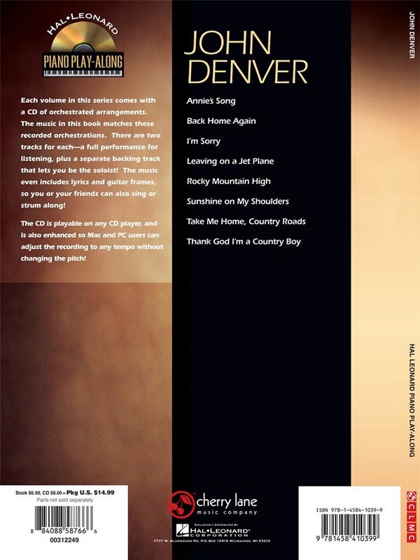 John Denver (+CD): piano playalong vol.115