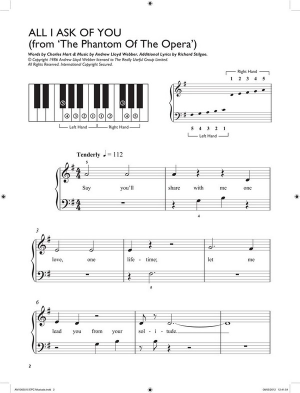 Musicals: for 5-finger piano (with text)
