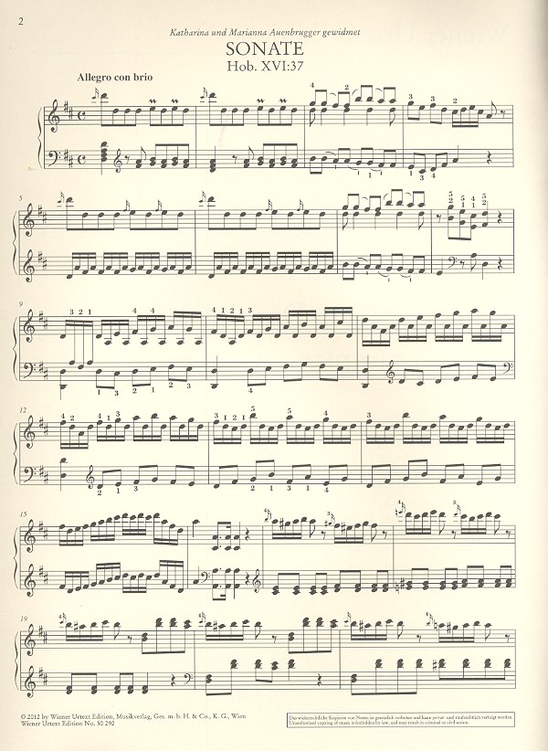 Sonate D-Dur Hob.XVI:37