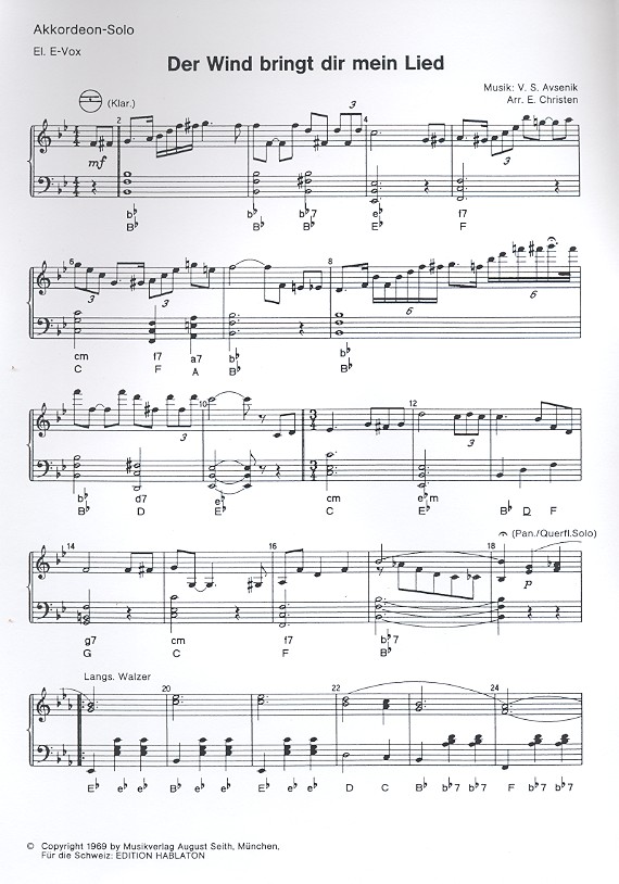 Der Wind bringt dir mein Lied