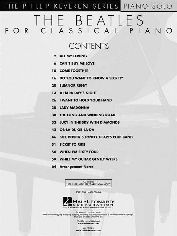 The Beatles: for classical piano