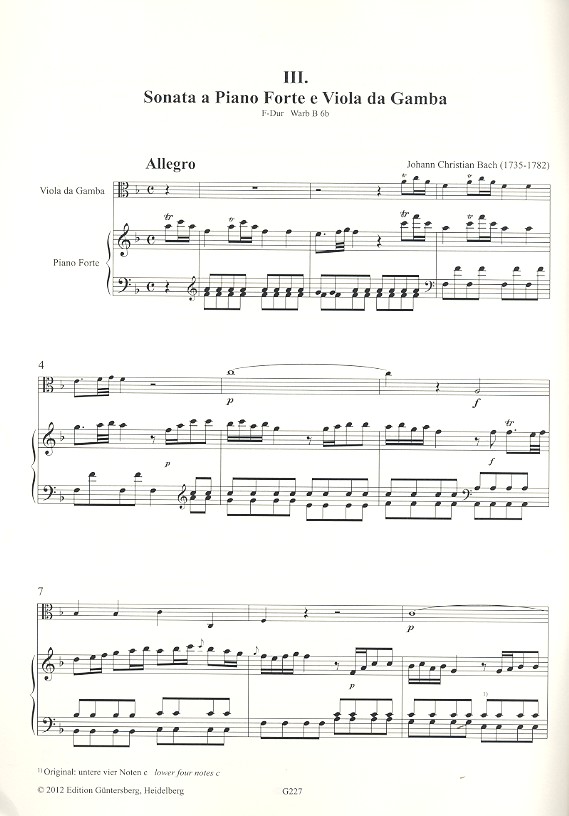 4 Sonaten Band 2 (Nr.3-4) für Viola da gamba