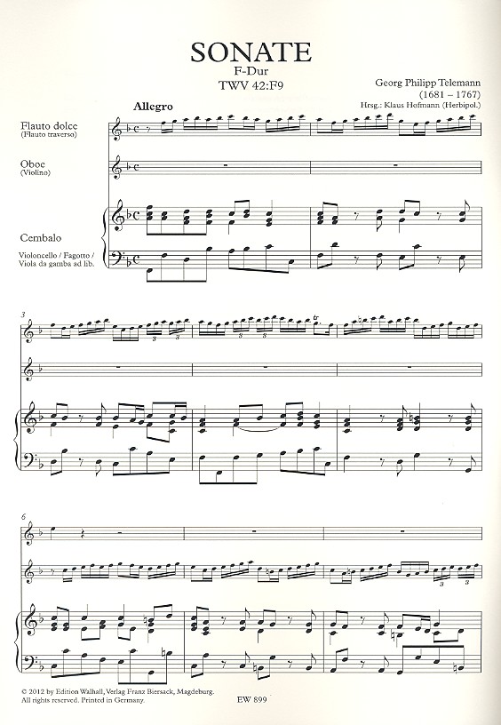 Sonate F-Dur TWV42:F9