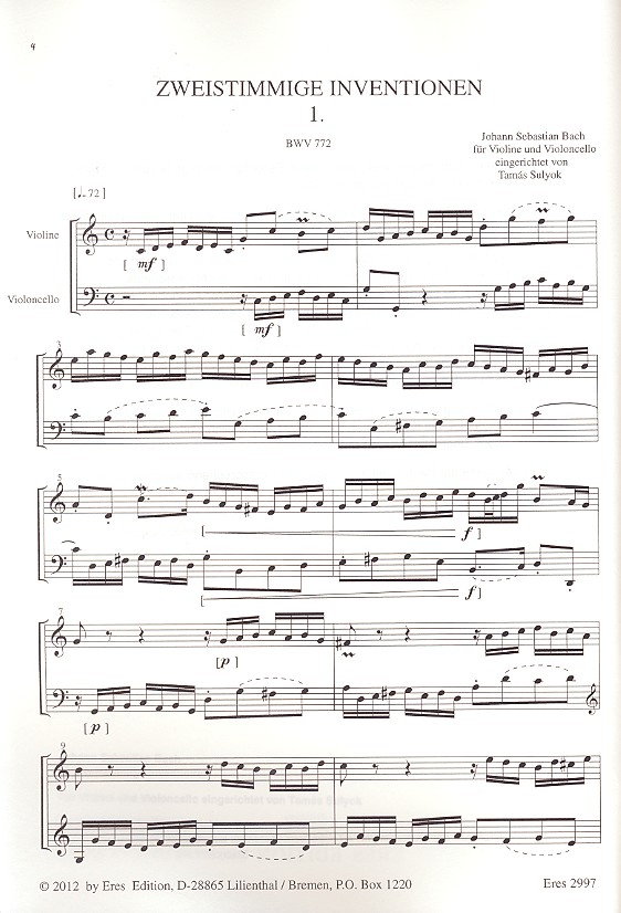 15 zweistimmige Inventionen 