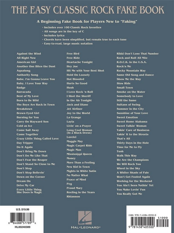 The easy Classic Rock Fake Book