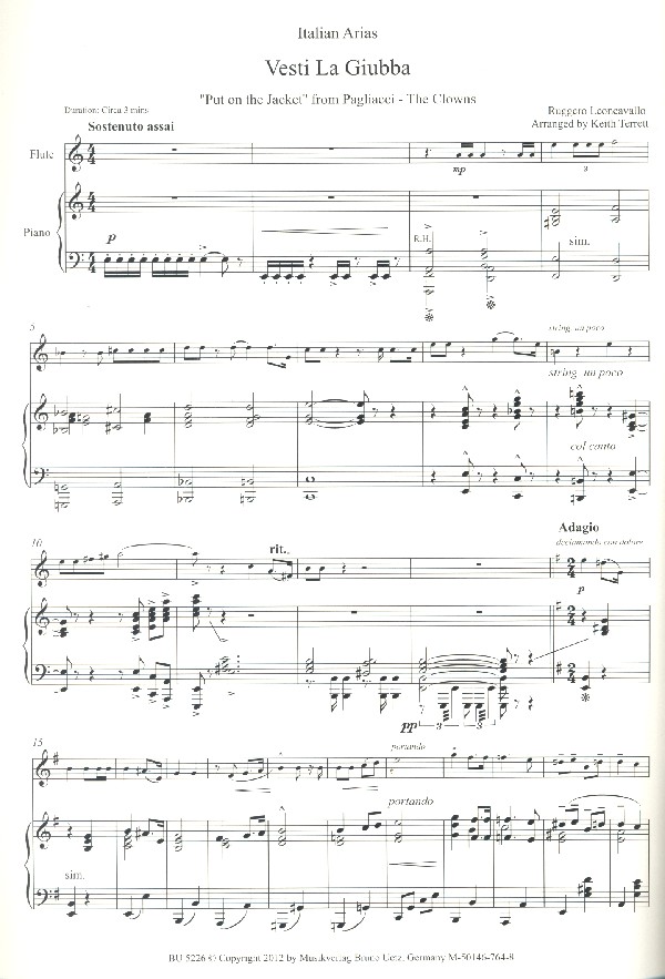 Italian Arias for flute and piano