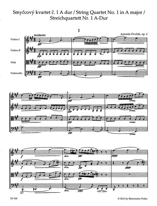 Streichquartett A-Dur Nr.1 op.2
