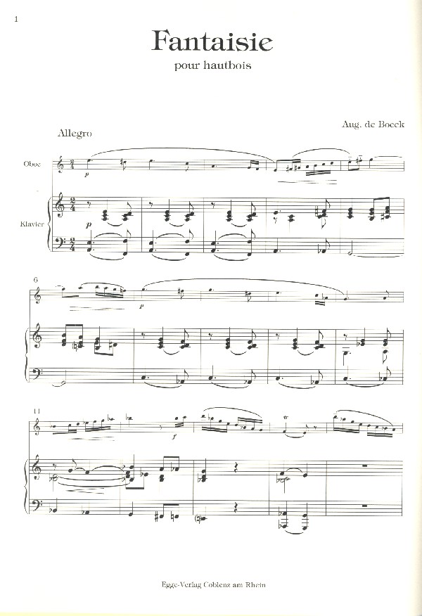 Fantaisie für Oboe und Klavier