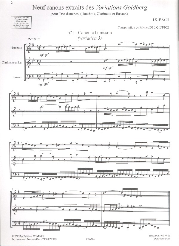 9 Canons (extrait des Variations Goldberg)