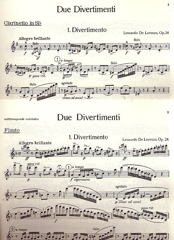 2 Divertimenti brillanti für Flöte, Klarinette