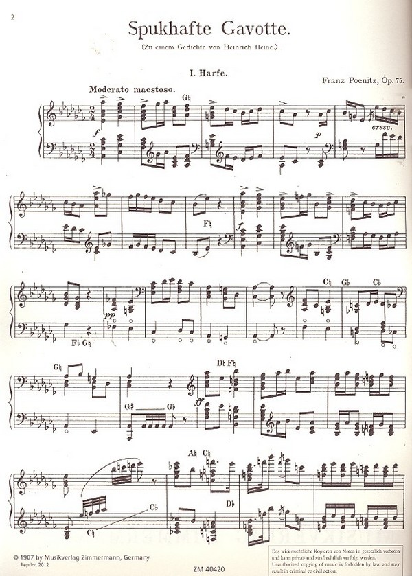 Spukhafte Gavotte op.75 für 2 Harfen