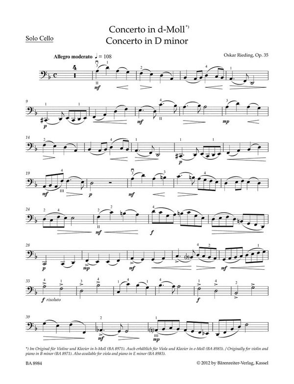 Konzert h-Moll op.35 für Violine und Orchester