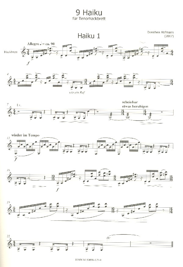 9 Haiku für Tenorhackbrett