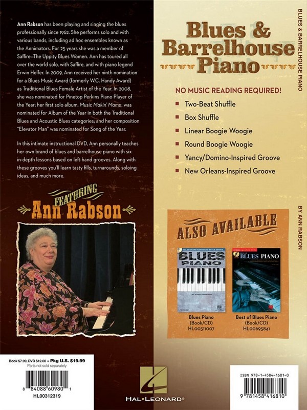 Blues & Barrelhouse Piano (+DVD)