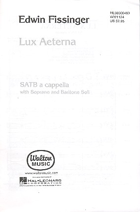 Lux aeterna for soprano, baritone and