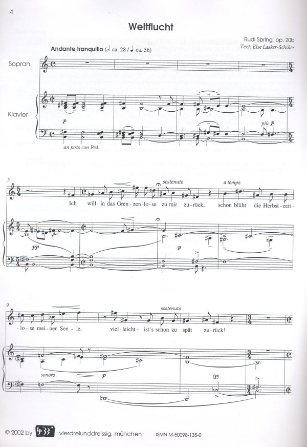 Namenlos für Sopran und Klavier