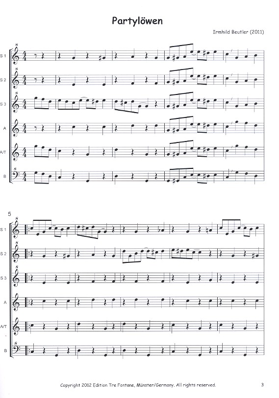 Partylöwen für 5-6 Blockflöten