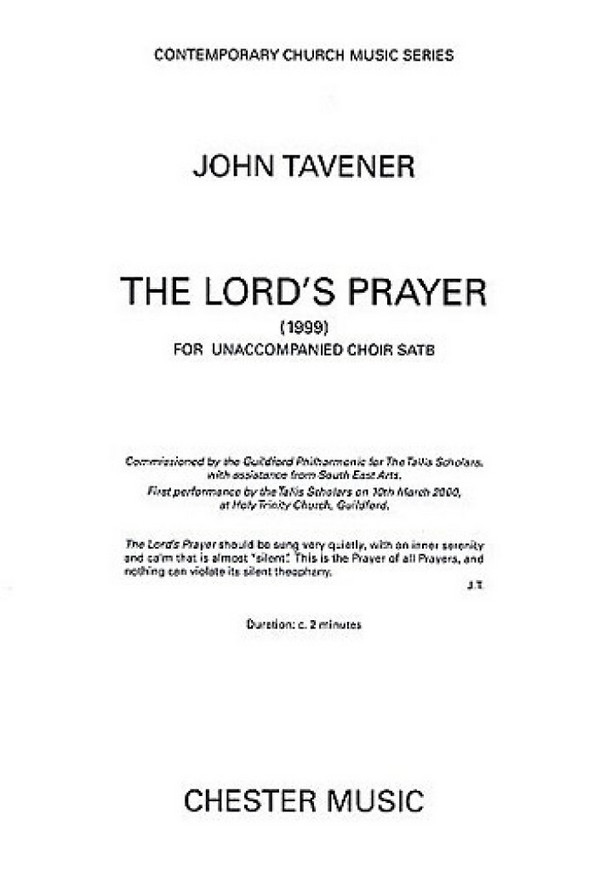 The Lord's Prayer for mixed chorus